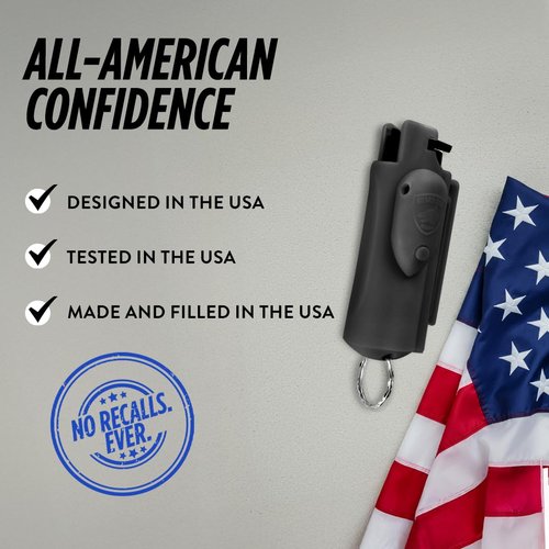 Guard Dog Security Pepper Spray Self Defense for Women, Men, OC Spray, AccuFire World’s Only Laser Sight Pepper Spray Keychain with Belt Clip for Quick Access, 16 Feet Range