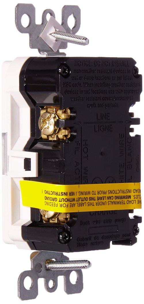 Leviton GFCI Outlet with Guidelight, 20 Amp, Self Test, Tamper-Resistant with LED Indicator Light, Replaces Plugged in Night Light, GFNL2-W, White