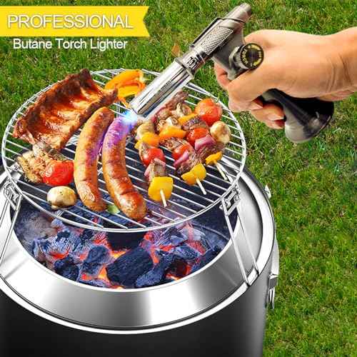 FunOwlet Refillable Butane Torch Lighter, Premium Metal Soldering Blow Torches with Adjustable Precision Flame for Kitchen Culinary Cooking, Creme Brulee, Industrial Welding DIY - Gas Not Included