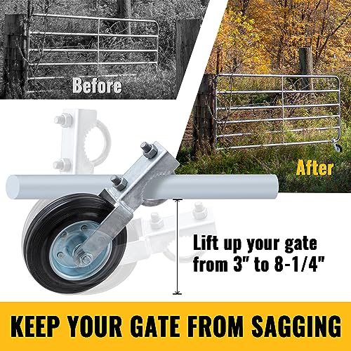 VIVIDA 6-Inch Heavy Duty Support Gate Wheel for Metal Tube Gates, Silver, 1 Pack