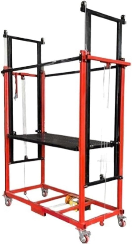Electric Lifting Scaffold, Mobile Scaffolding Platform, Mobile Folding Multifunctional Elevator with Wheels, for Home Decoration Construction Site, Max Load 300KG