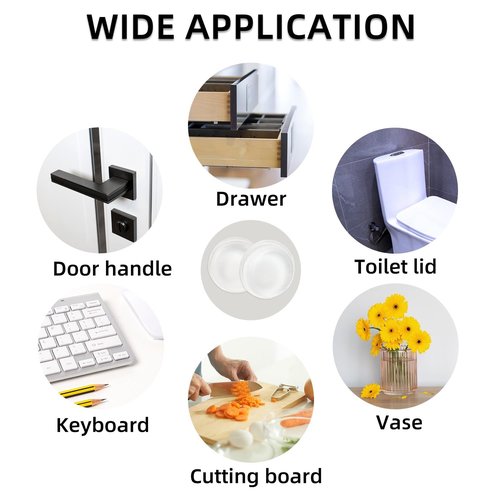 128 Pack Clear Bumper Pads for Glass Table Top Rubber Self Adhesive Cabinet Bumpers Anti Slip Round Bumper for Door Drawers Glass Furniture Cutting Boards Picture Frames Rubber Feet (1/2" in Diameter)