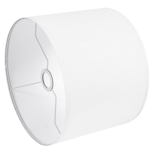 White Lamp Shade, Large Drum Lampshade 13" Top x 13" Bottom x 11" High (Spider), Replacement Lamp Shade Natural Linen Hand Crafted for Table Lamps Floor Lamps Chandelier Lamp, Easy Assembly Required