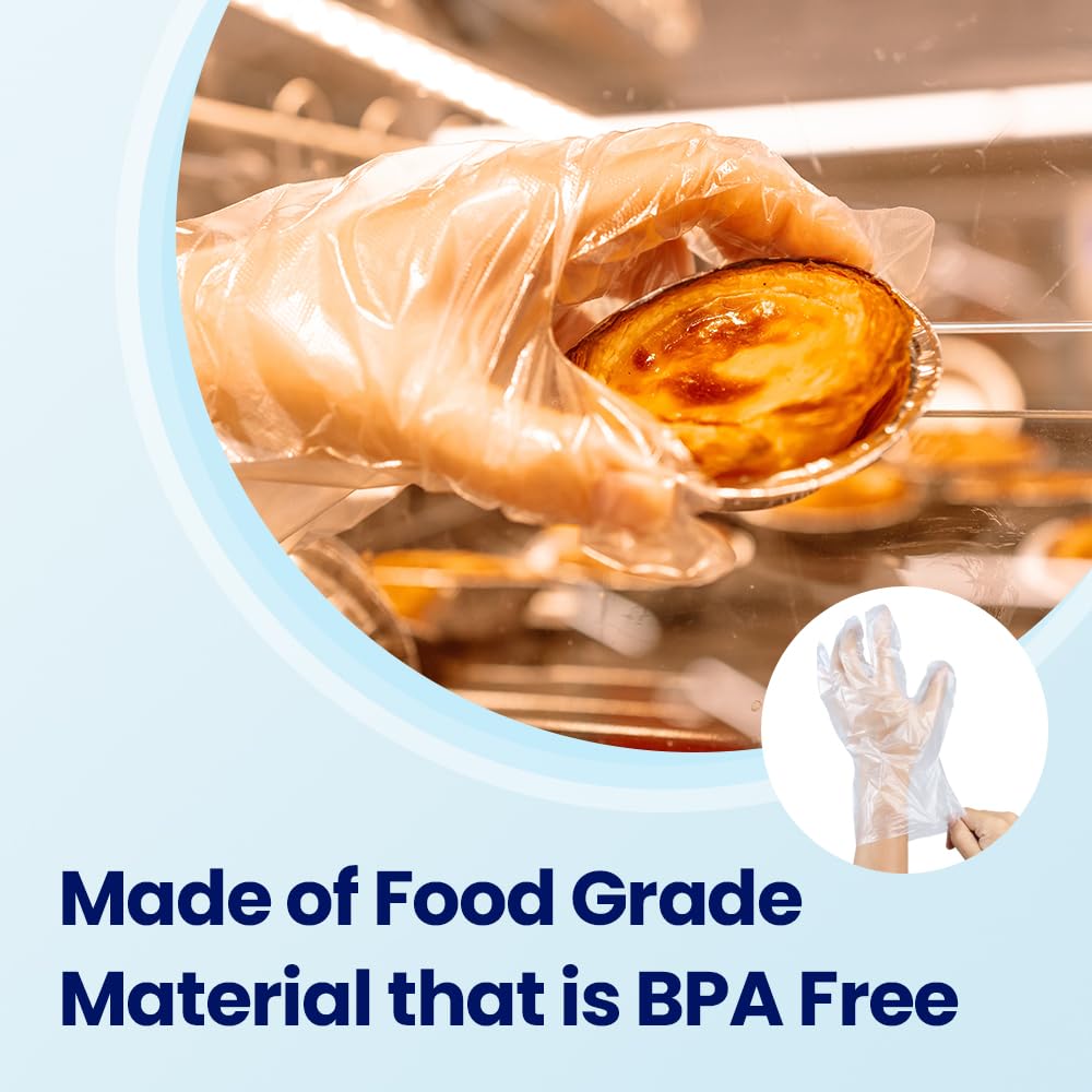 CLEANWRAP Disposable Gloves - LDPE, BPA FREE (1,000 Piece) - Mothers Day Gifts for Mom I Food Service & Clean Plastic Gloves Disposable, Korean, Clean Vinyl Glove