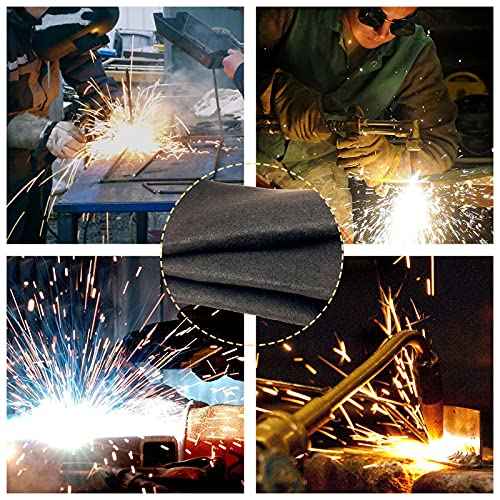 Fireproof Felt Welding Blanket Flame Retardant Fabric up to 1800¡ÆF Heat Shield for Wood Stove Smoker Grill Insulation Blanket Fire Pit Mat Fireplace Floor Protector 39x39 inches