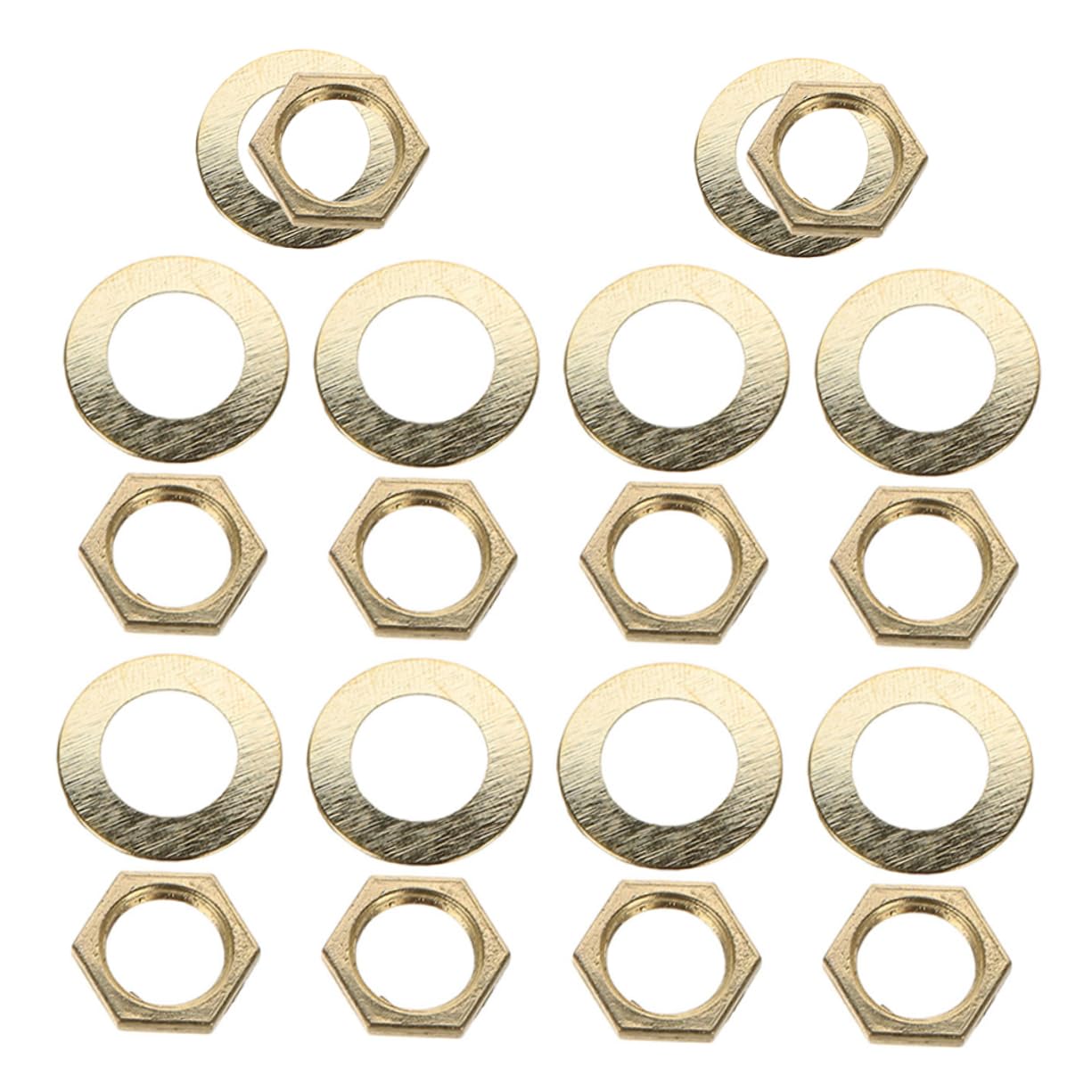 Unomor 10 Sets of Nut and Washer Wall Clock Repair Kit Quartz Mechanism Fittings for DIY Clock Assembly Replacement Parts for Clock Maintenance and Repair
