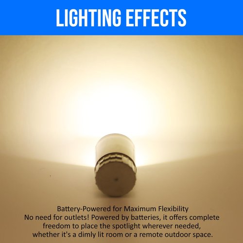 TAYSING 20 Pack Small Spotlight Battery Operated LED Lights Cordless Miniature Spot Light for Artwork, Paintings, Jewelry, Display Cases, handicrafts, Models, Toys, Puzzles(Warm White)