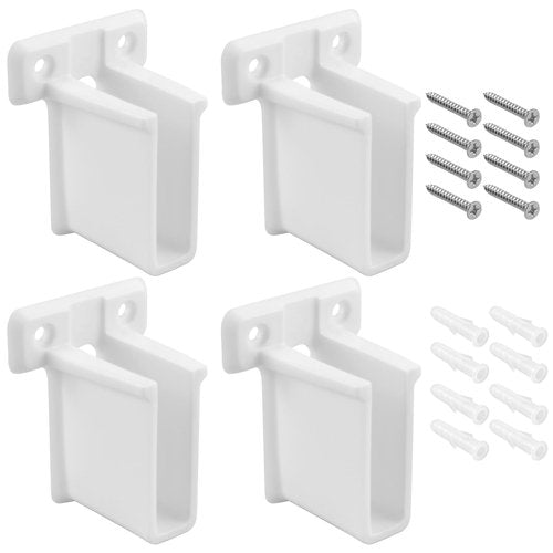 ZIUZI 4 Pcs Wire Shelf End Bracket, White Plastic Wall Mount Closet Shelves Brackets for Shelves Closet, Comes with Fasteners