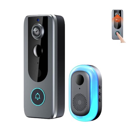 GuardianBell Pro – Smart WiFi Doorbell & Security Cam in One,Doorbell Camera Wireless,Live View and Two-Way Audio,Auto Snapshots and Local Recordings (Black)