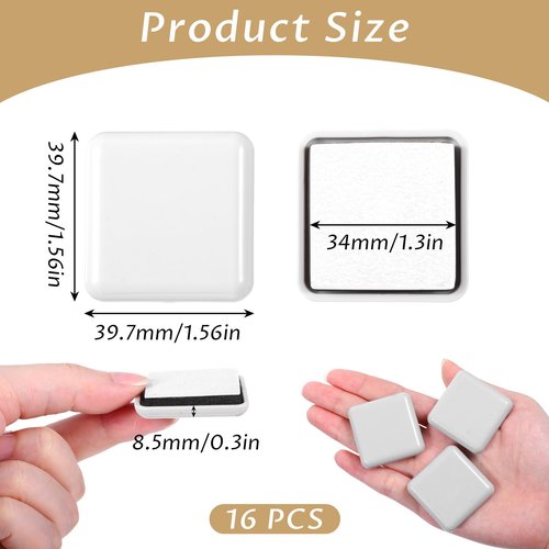 MBAIYO 16Pcs Self-Stick Furniture Glides,1.5 Inch Easy Gliders for Furniture Reusable Moving Pads Furnishings Sliders for Carpet Hardwood Floors Carrying Chair Table Desk Bed Sofa