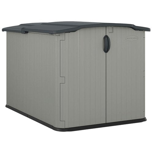 Suncast Glidetop Horizontal Outdoor Storage Shed with Pad-Lockable Sliding Lid and Doors, All-Weather Shed for Yard Storage, 57.5" W x 79.75" D x 52" H, Made in The USA