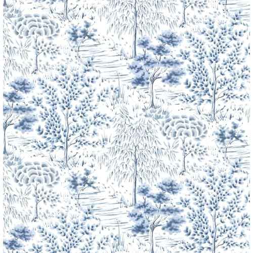 Timeet Peel and Stick Wallpaper White and Blue Wall Paper Removable Self Adhesive Wallpaper Tree Contact Paper for Bedroom Bathroom Walls Covering Vinyl Roll 17 inx78.7 in