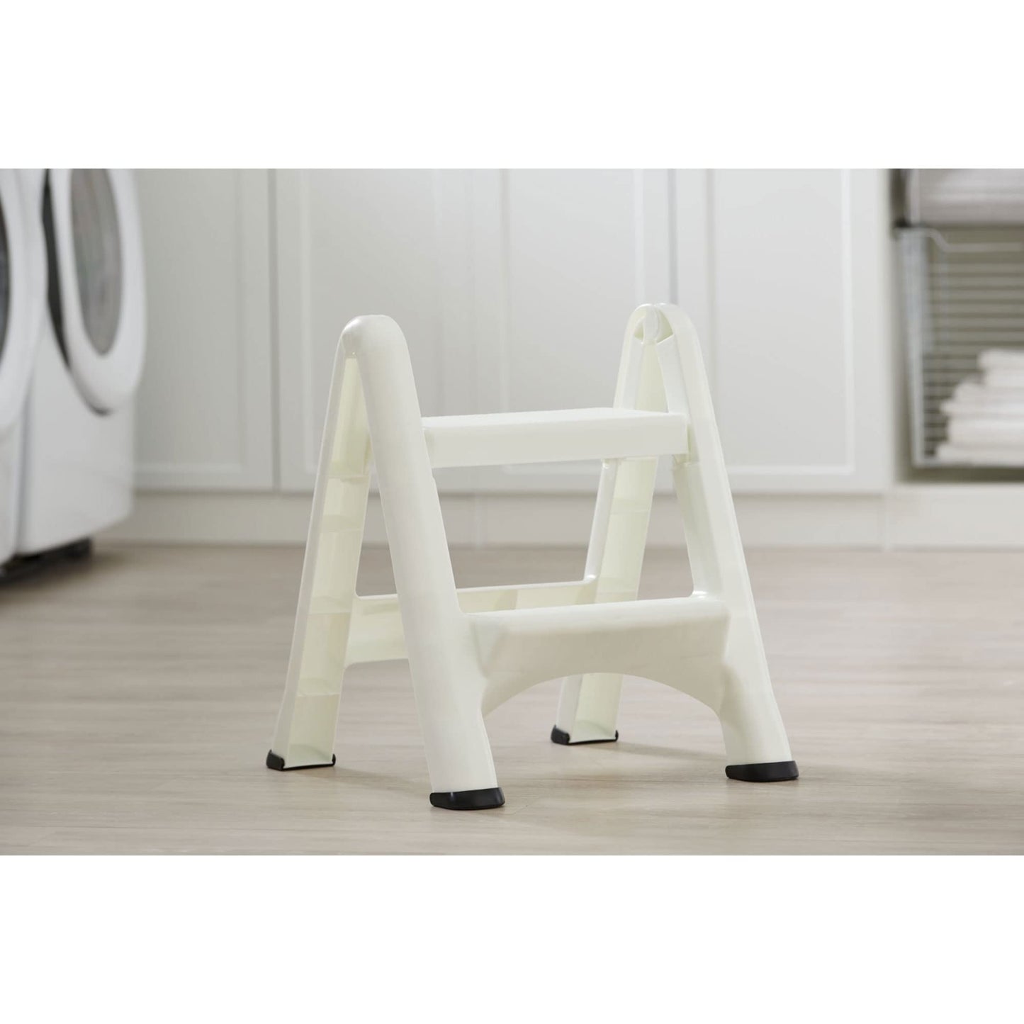 Rubbermaid EZ Step Folding Stool, 2-Step, White