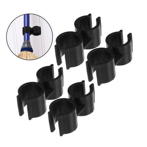 Hemobllo 4pcs Broom Dustpan Set Connector Plastic Double Tube Clamp Easy Install for Warehouse Supermarket