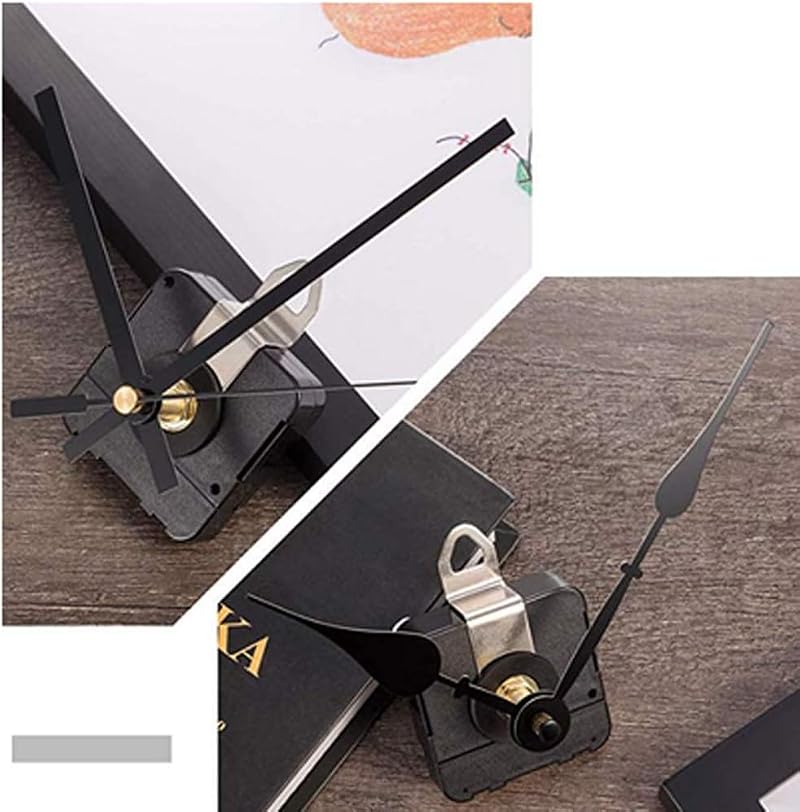 Aloneaka Black Silent Clock Movement Kit with 6 Hands DIY Repair Parts