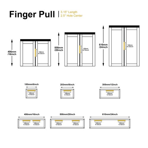 Satanga Edge Finger Pull for cabinets Kitchen Concealed Drawer pulls Aluminum Hidden Door Handle for Home 10 Pack Modern Brushed Brass 4.72" Overall Length Easy Installation
