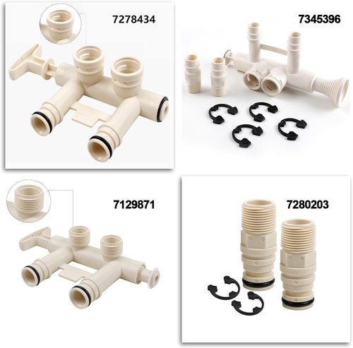 Water Softener Bypass Valve with Threaded Adapters Replacement 7129871 Compatible with Kenmore, GE, Whirlpool, Morton, NorthStar, EcoWater, EcoPure Replaces WS15X10012, 3437, 3437299 and 42-3437