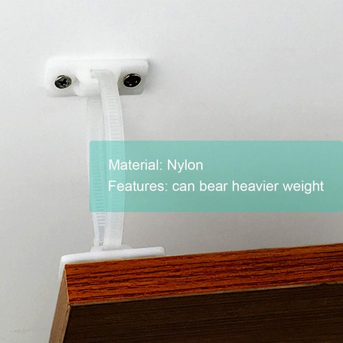 Anti-Tip Furniture Wall Anchor Straps(6 Pack,with Screws),Wall Anchors Straps Kit for Bookshelf or Dresser,Adjustable Safety Furniture Wall Straps for Baby,Kids,Dogs,Cabinet,Bed,Shelf,etc.(White)