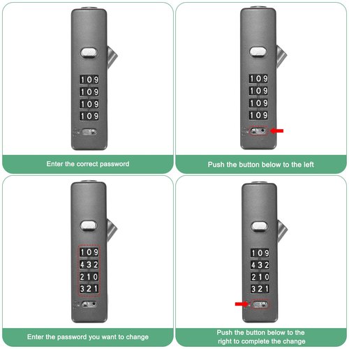 M METERXITY 2-Pack Gate Locks for Outdoor Fence, 23.6IN Heavy Steel Cable Rope Keyless 4-Digit Combination Lock for Gate/Snowboard/Bike/Locker, Resettable Code Security Cable [Black]
