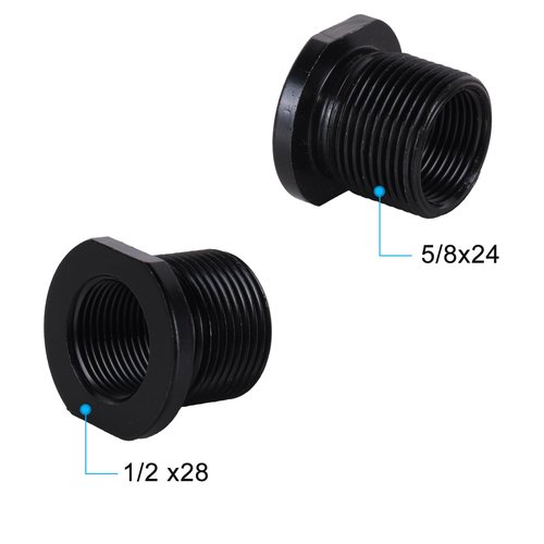 Thread Protector, 1/2 x 28 Convert to 5/8x24 with Crush Washer Steel (2pack)