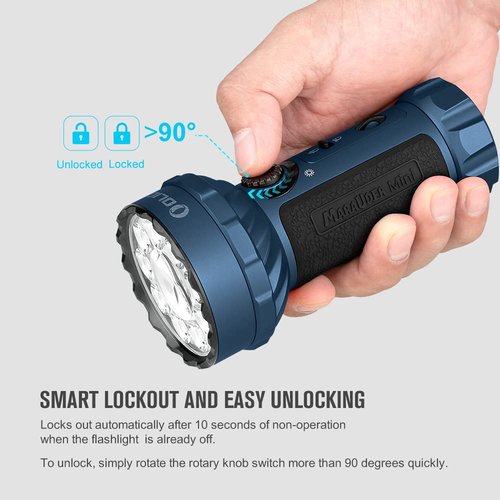 OLIGHT Marauder Mini 7,000 Lumens Bright Flashlight with 600 Meters Beam Distance, Powerful RGB Lights, Magnetic Rechargeable for Outdoors Work, Hunting, and Searching(Midnight Blue)