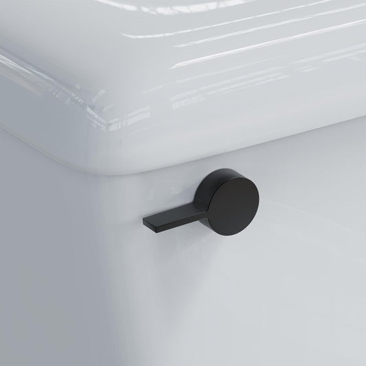 RAVINE Premium Modern Luxury Universal Toilet Handle Replacement, Majestic Collection. Toilet Lever Replacement, Easy Install (Black, Front Mount)