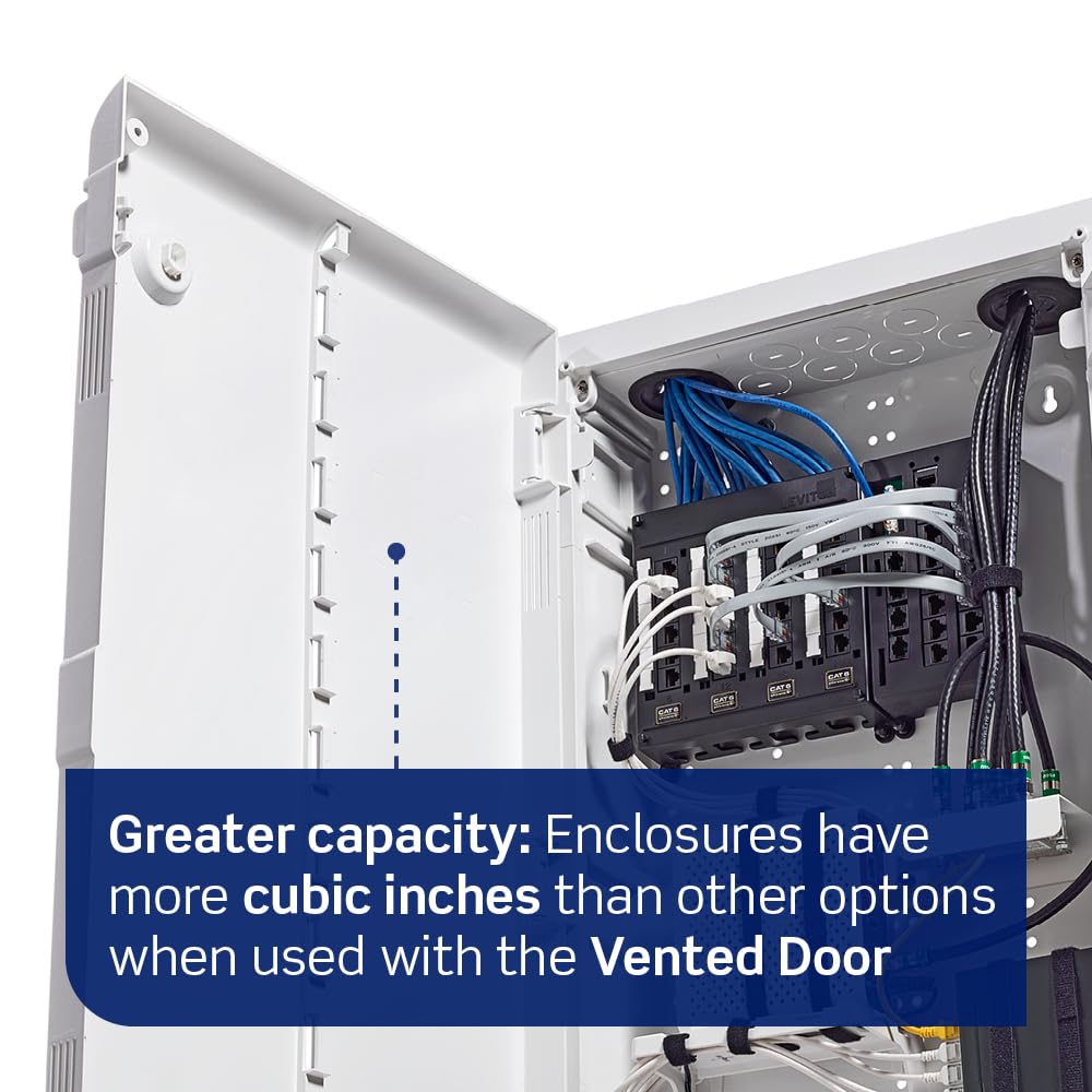 Leviton 42" Wireless Structured Media Center with Vented Hinged Door, 49605-42P, White