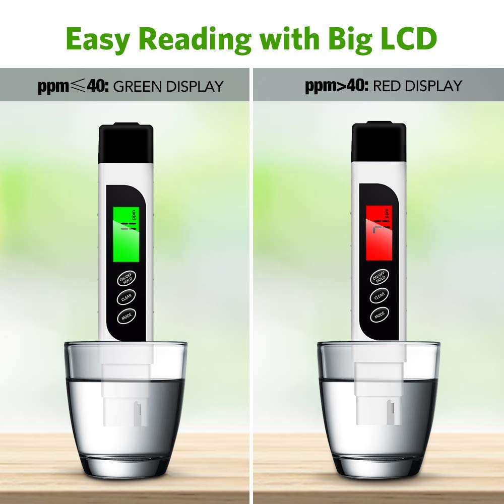 Digital TDS Meter, Hofun 3 in 1 TDS, EC & Temperature Meter, Accurate & Reliable PPM Meter, Water Testing kits for Drinking Water Quality, Tap, Well, Swimming Pool, Aquarium, RO/DI System, Hydroponics