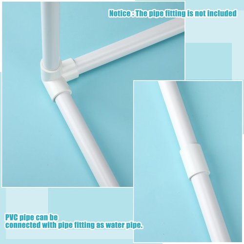 Sasylvia 10 Pcs White PVC Pipe DIY Projects Sch40 Furniture Grade for Home, Greenhouse, Garden, Farm, Workshop (1/2 Inch,4 Ft)
