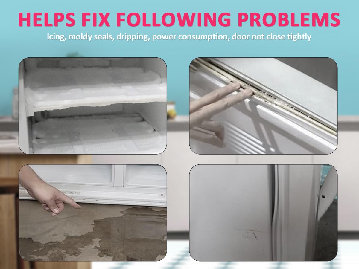 Viprh Heat-Restorable 241872512 Freezer Door Gasket 42.12"x28.9" Compatible with Frigidaire for Electrolux Refrigerator Door Gasket Freezer Door Seal Replace 240514612 240542112 240542124