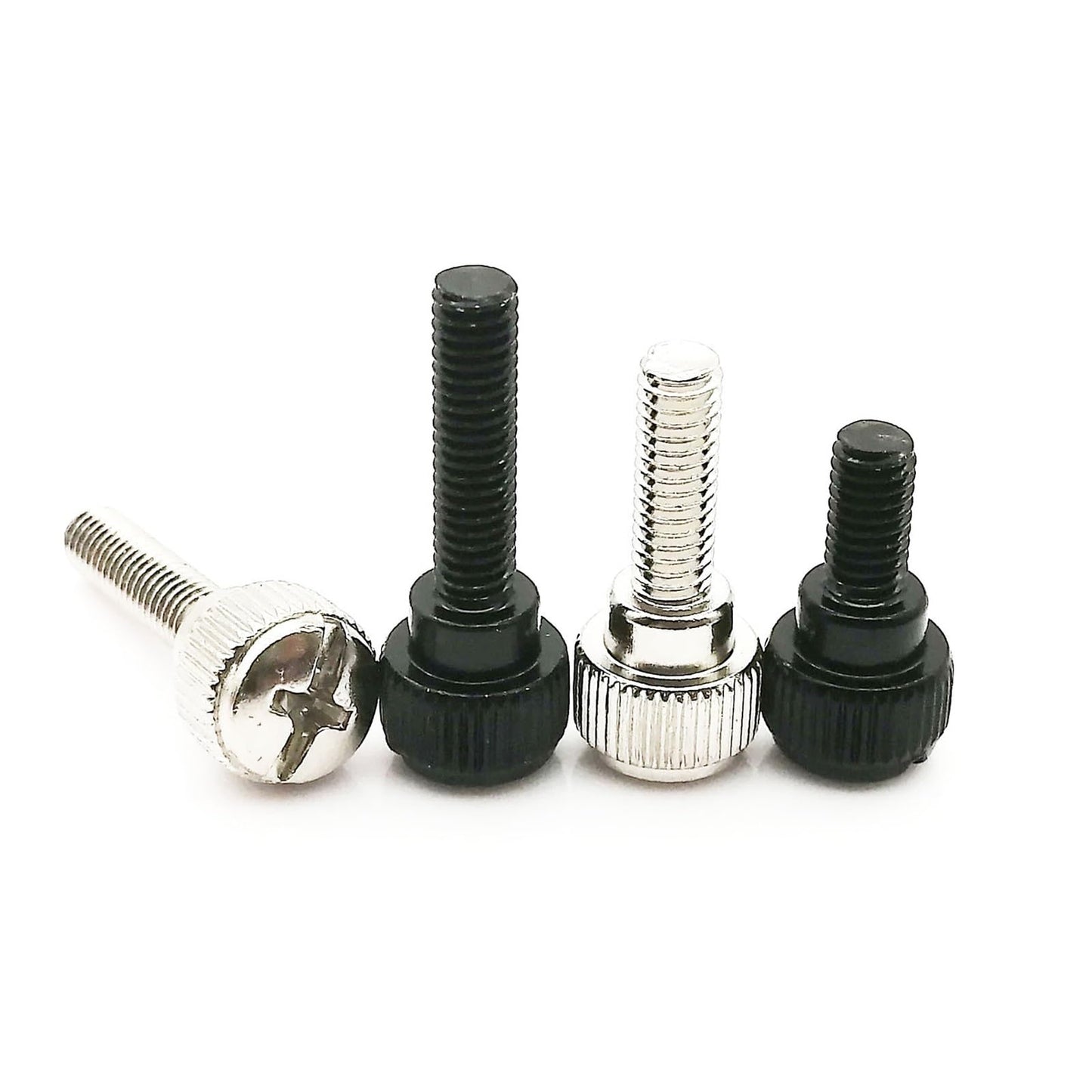 20pcs M3 M4 Black Silver Carbon Steel Slotted Phillips Head PC Computer Case Cover Hand Tighten Thumbscrew Thumb Bolt Screw TREXCFGH(Black,M4x6mm)
