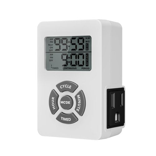 BN-LINK Digital Infinite Repeat Cycle Timer for Electrical Outlets Indoor,24 Hour Programmable Outlet Timers, Energy Saving 3 Prong Outlet with Countdown On/Off,125V/15A/1875W
