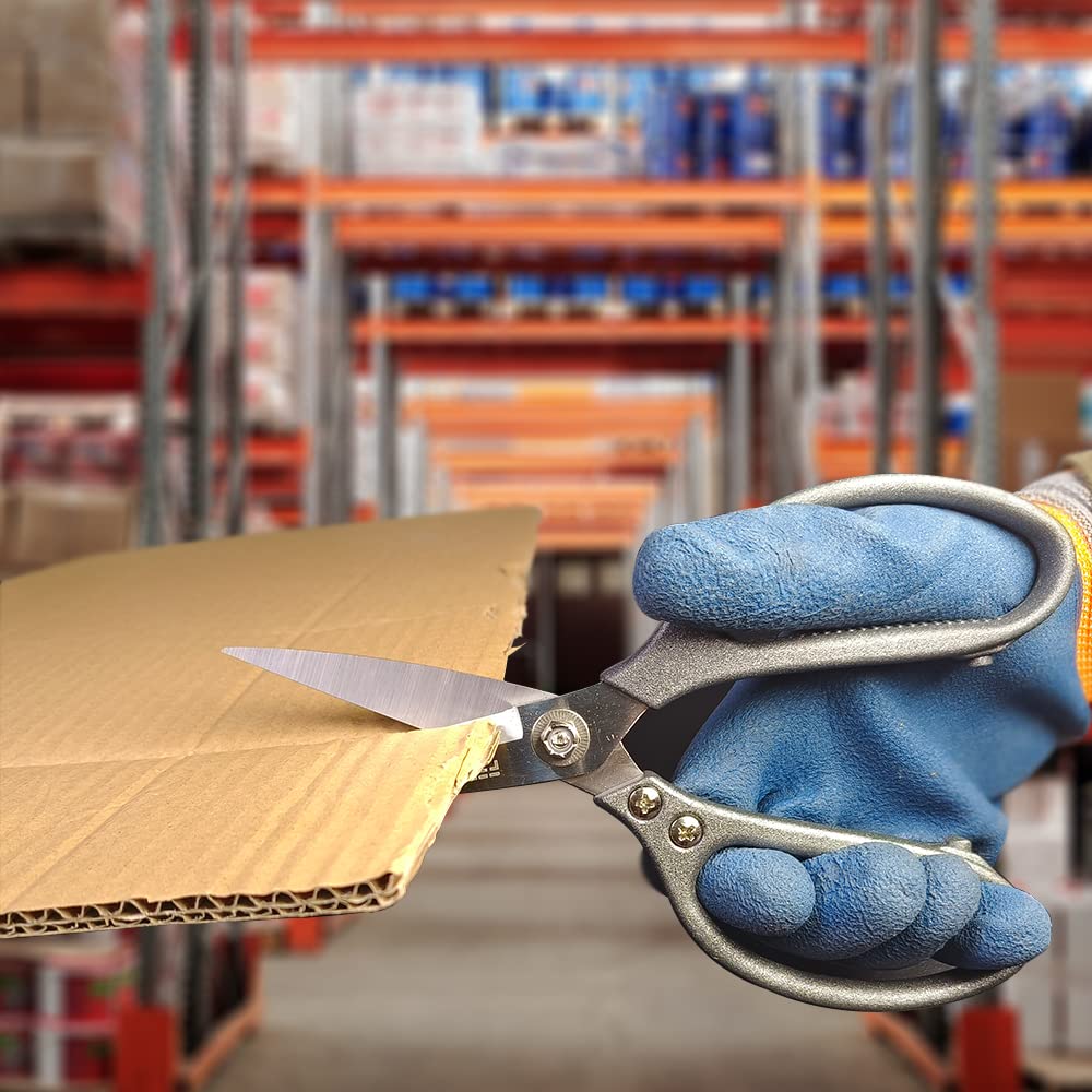 FTECYBO Heavy Duty Scissors 8.5'', All Purpose, Leather Scissors, Reinforced Stainless Steel Blades with Metal Handles for Home, Office, Easy Cutting Cardboard, Fabric, Carpet, Leather, etc