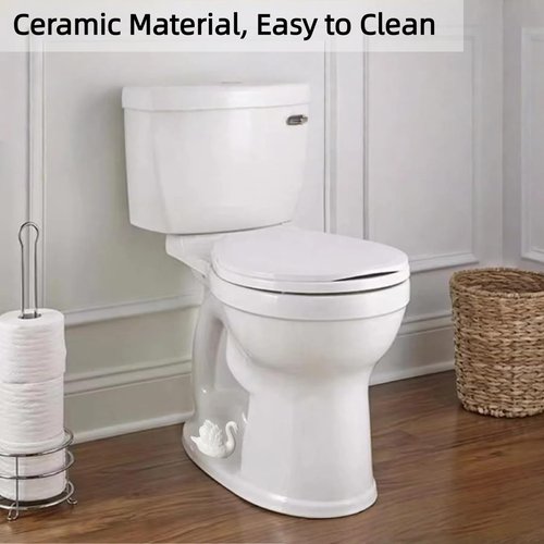 Ceramic Floor Caps,Toilet Bolt Covers Decorative,Toilet Screw Cover Caps (White Swan)