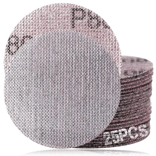 SPEEDWOX 3-Inch 80 Grit Mesh Abrasive Dust Free Sanding Discs, Virtually Dust-Free, Box of 25 Discs, Sanding Discs Hook and Loop for Metal, Wood, Composites, Stock Removal, and Fine Finishing