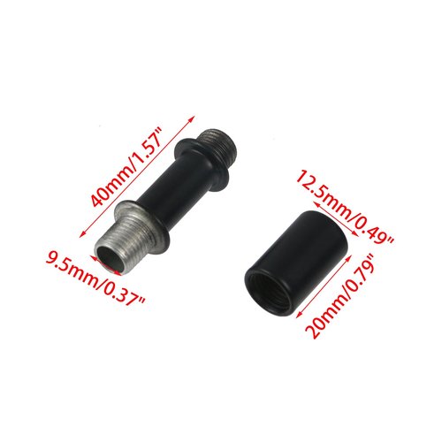 Wealrit 15 Sets Black Straight Pipe Lamp Stem with Connector Metal Threaded Extension Rods M10 Lamp Extension Rods Light Fixture Parts(1.57" Long)