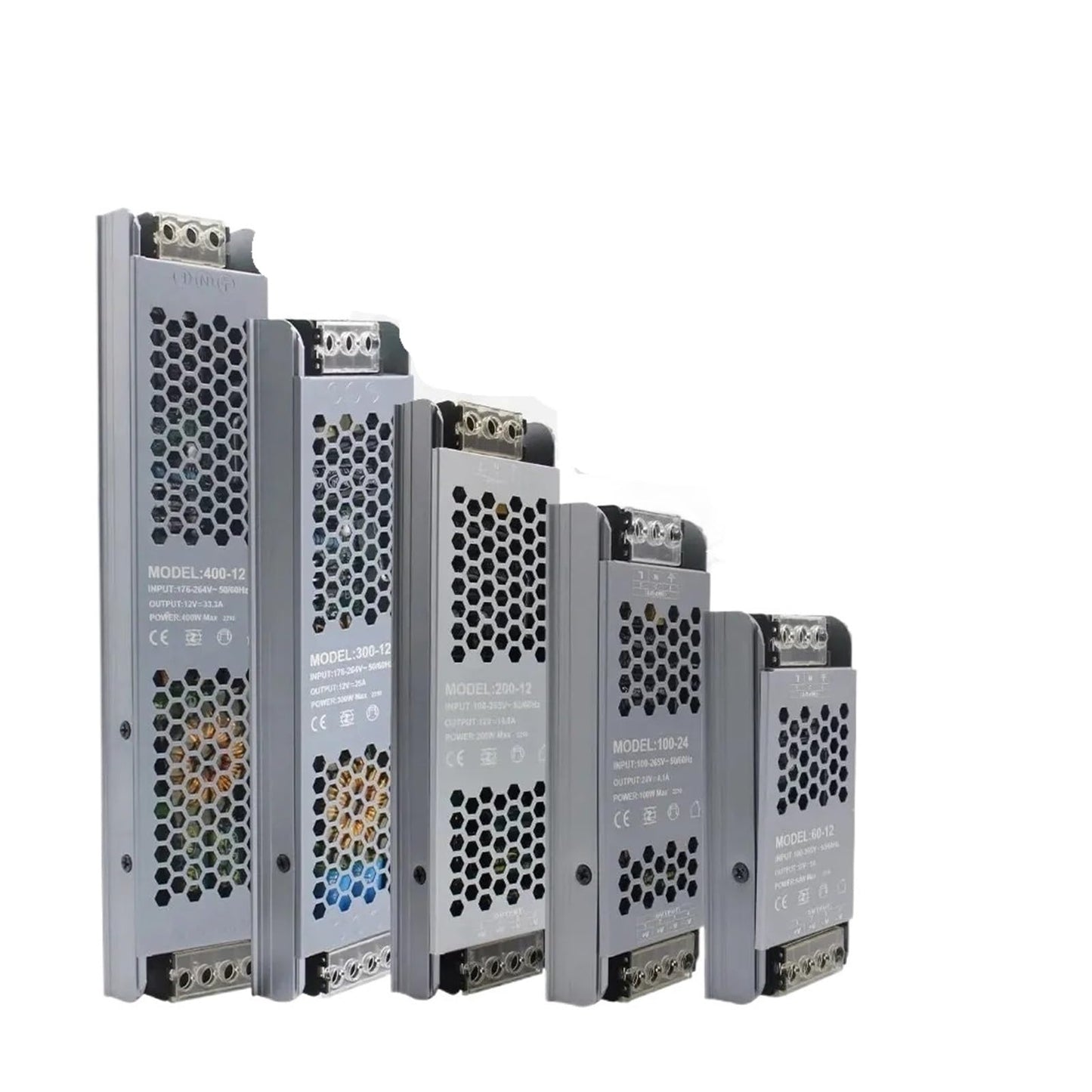 Compatible with MJJC Power Supply Unit 12V 24V 60W 100W 200W 300W 400W 110V 220V 230V AC to 12 24 Volt DC LED Strip Driver Lighting Transformer(DC 12V,100W)