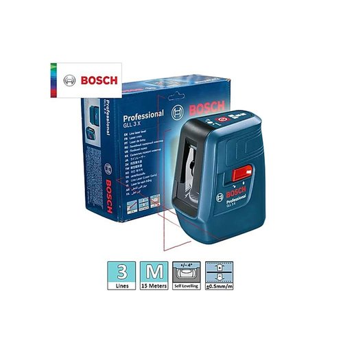 Bosch GLL 3X Professional Cross Line Laser level with 3 lines by Bosch Professional