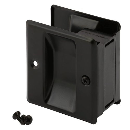 Prime-Line N 7577 Pocket Door Passage Pull, Matte Black Finish (Single Pack)