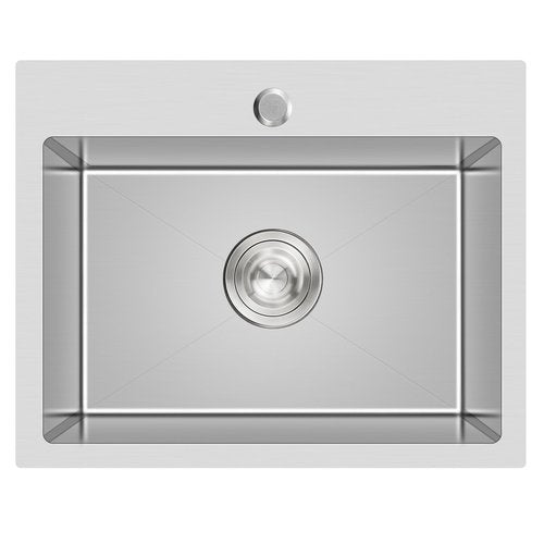 20-inch Drop in Kitchen Sink, TSIBOMU Stainless Steel Single Bowl Small Kitchen Sink Brushed Nickel,D20"xW16"xH9"