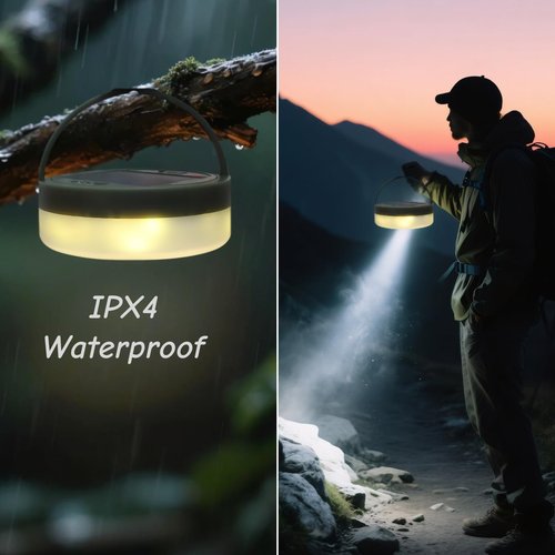 Olizurch Camping String Lights Solar USB Rechargeable, Retractable String Lights Camping 4 in 1 Led Roll Up Waterproof Outdoor Hanging Fairy Lights 33FT with 8 Modes for Tent Garden Party Festival