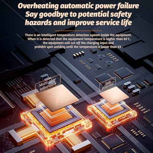 Battery Spot Welder, 11 Gear Spot Welder Automatic/Manual Detachable Welding Needles Built-in Temperature Detection System Suitable for Welding Nickel Sheets, Iron, Stainless Steel (2M Nickel)