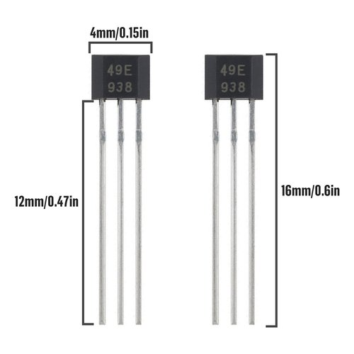 ALLECIN 20Pcs 49E OH49E SS49E S49E TO-92S Hall Effect Sensor 3Pins Magnetic Detector