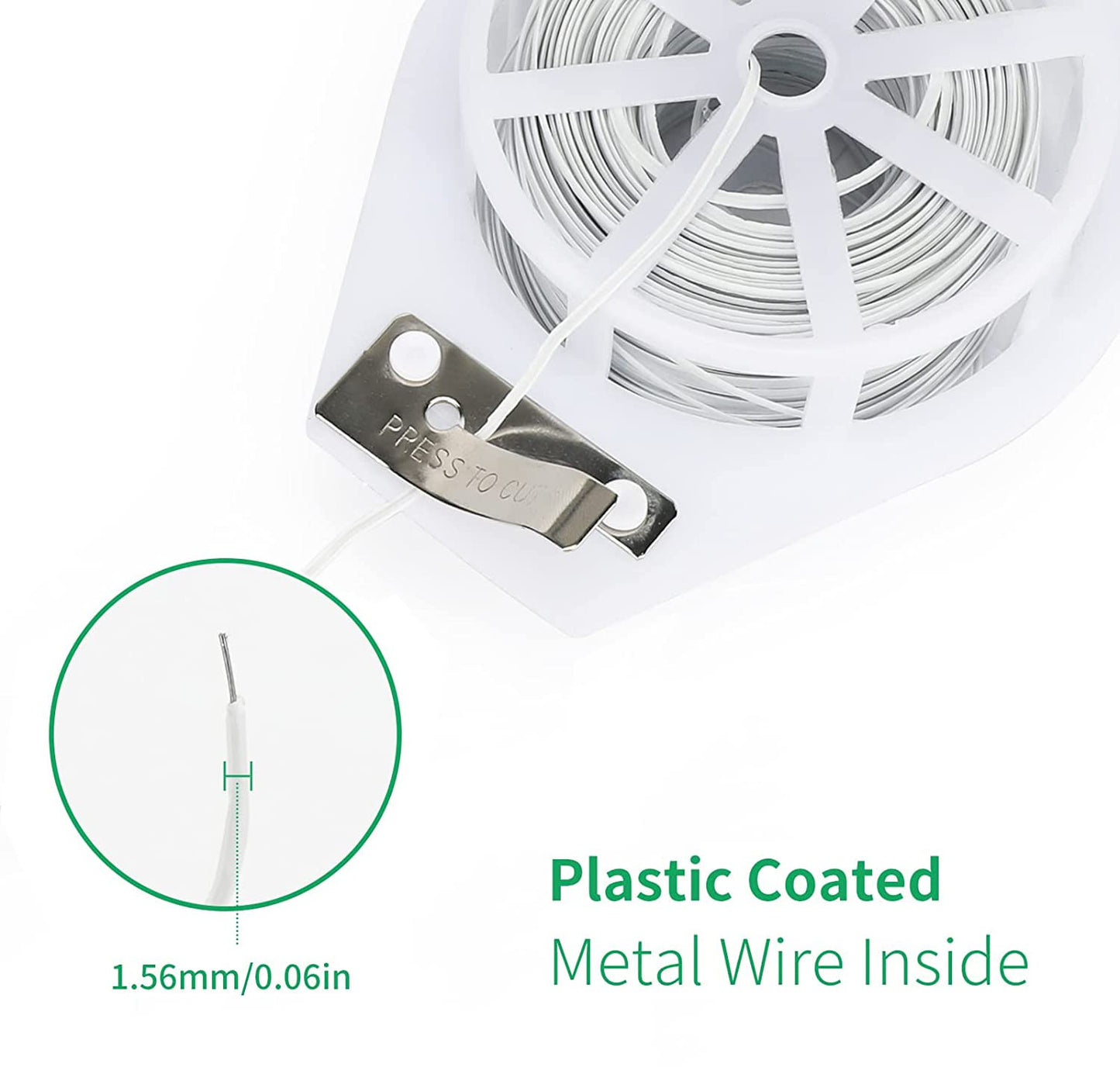 Dokumaru Twist Ties 656 Feet Plastic Plant with Cutter,White Garden Plants Ties Multi-Use for Secure Vines Upgraded Garden Ties Plant Support Gardening and Home and Office Use (White)