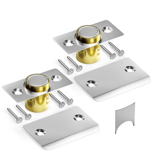 Tonitrui Silent Ball Catch, Adjustable Strong Magnet Door Catch，Using Noise Free, Replacing Door Ball Catch, with Identical Installation Dimension(2 Pack, Silver)