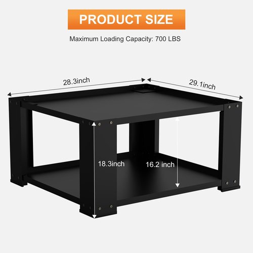 SKM Laundry Pedestal for Washer and Dryer 18" Height - Heavy Duty Steel Stand Riser Fits 27 and 28 Inch Washers and Dryers, 700lbs Capacity Universal Washing Machine Pedestal in Black