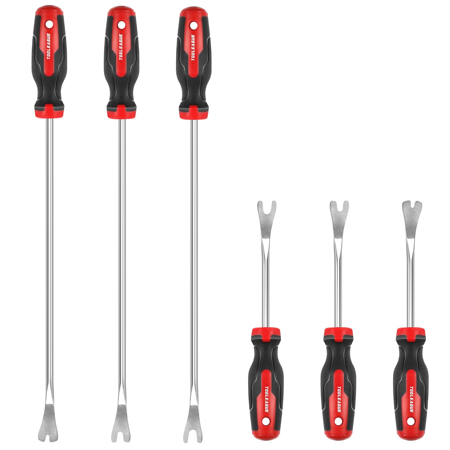 TOOLEAGUE 6Pcs Heavy Duty Trim Removal Tool,Upholstery Trim Panel Removal Tool Set,Fastener Remover Kit for Car Vehicle