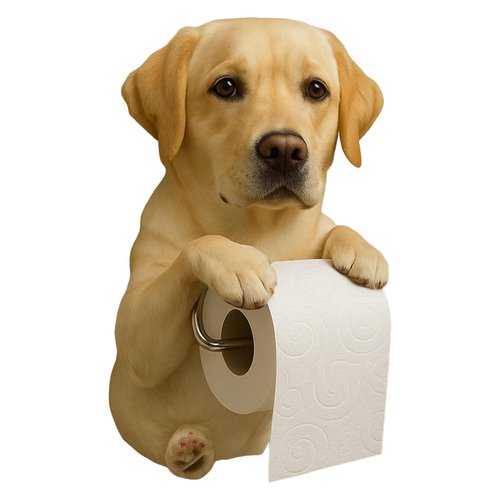 2025 New Dog Toilet Roll Holder, Puppy Theme Wall Mounted Paper Holder Bathroom Decor, Puppy Statue Toilet Paper Holder for Hotel Kitchen Dorm Home RV Restroom (F)