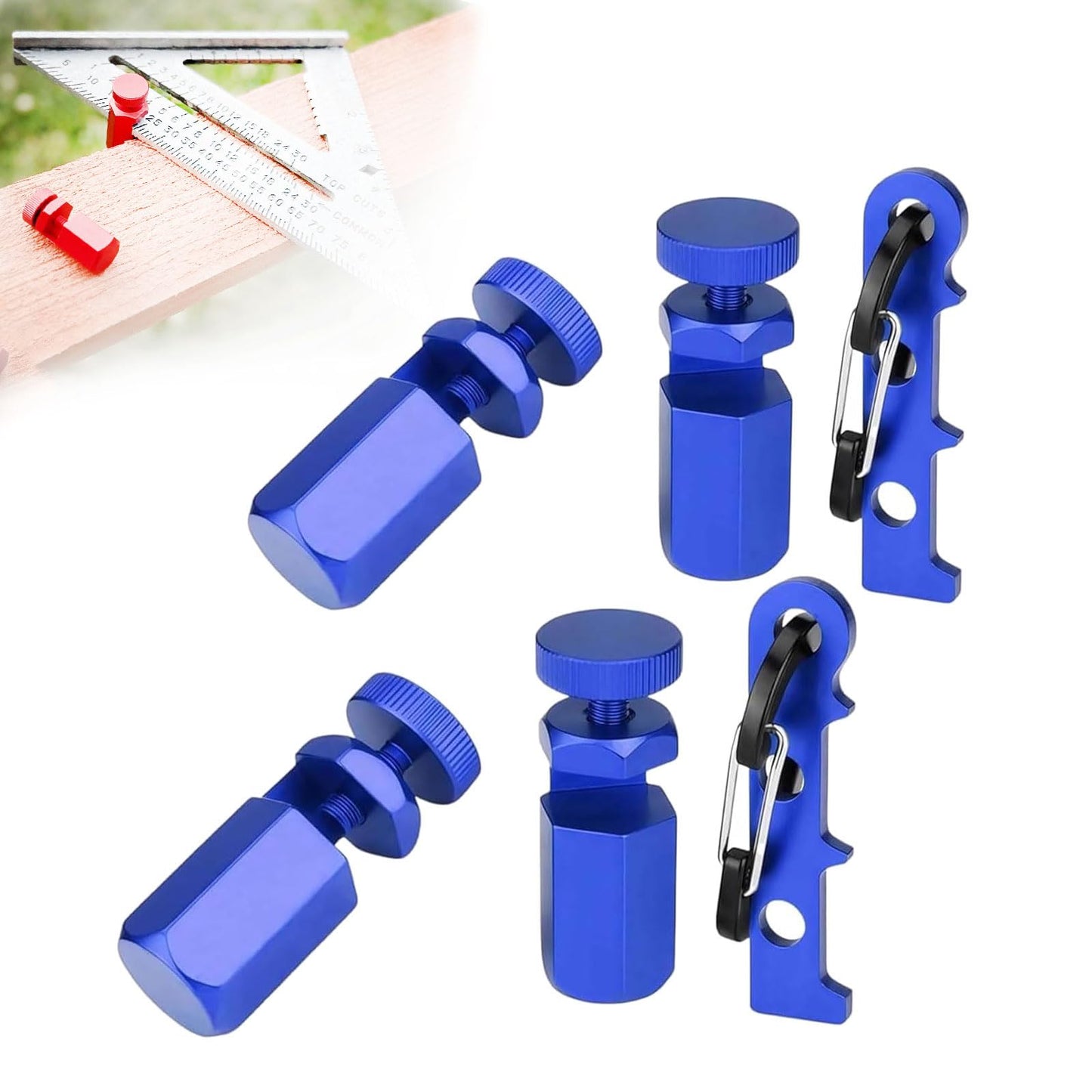 Tall Stair Gauges for Framing Square – 2 Sets (Blue)