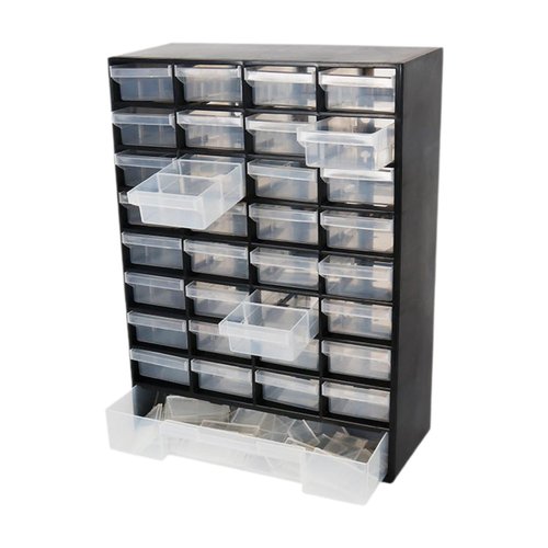 Drawer Storage Cabinet Organizer,Garage Organization with 33 Compartment Tool Box Container for Hardware Beads Parts Screws Scrapbook Crafts Beads Makeup (Black)
